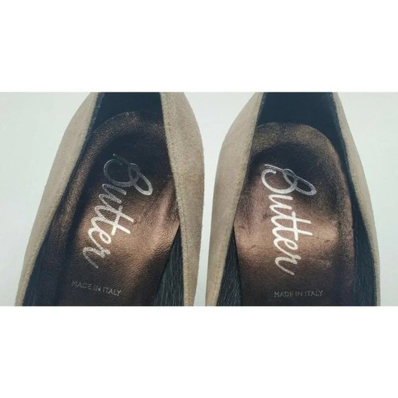 Butter Heels Grey Suede Platform Heels Shoes - Picture 10 of 10